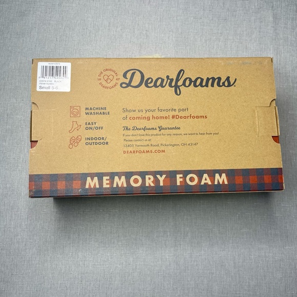 Women’s Dearfoams Black Plush Memory Foam Slippers Fur Clog Slide Slipper NWT - Picture 6 of 6